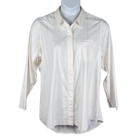 Athleta Urbanite 2.0 Womens XL Button Up Long Sleeve Tunic Top Blouse Minimalist - Picture 11 of 16